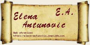 Elena Antunović vizit kartica